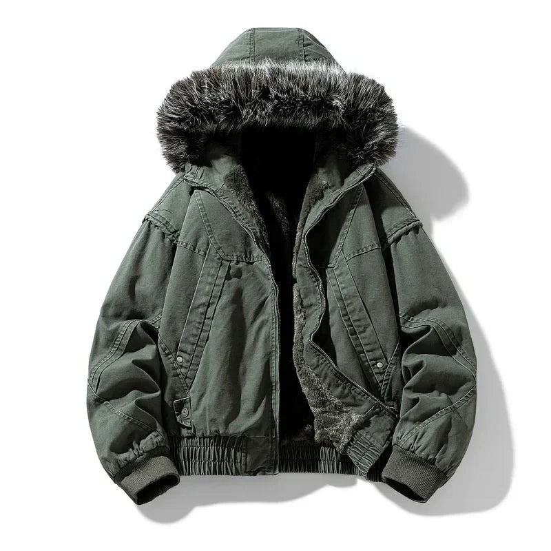 Casaco cargo elegante com forro polar