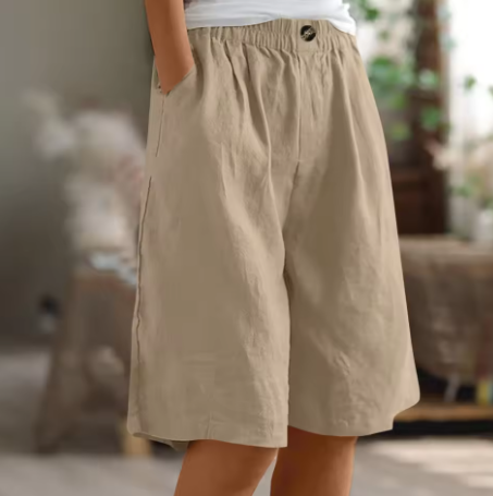 Hadubrandis – Shorts Longos e Arejados em Algodão para o Dia a Dia