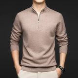 Camisola com fecho em lã merino australiana