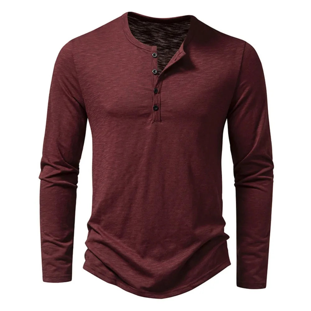 Camisa pólo de algodão de mangas compridas