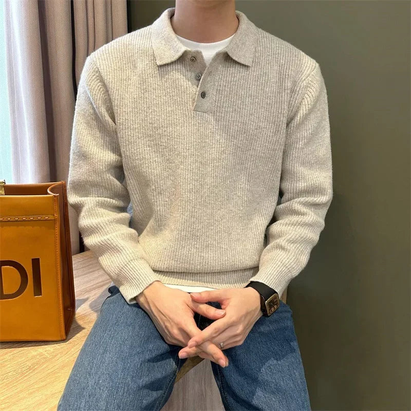 Elegante camisola polo de malha