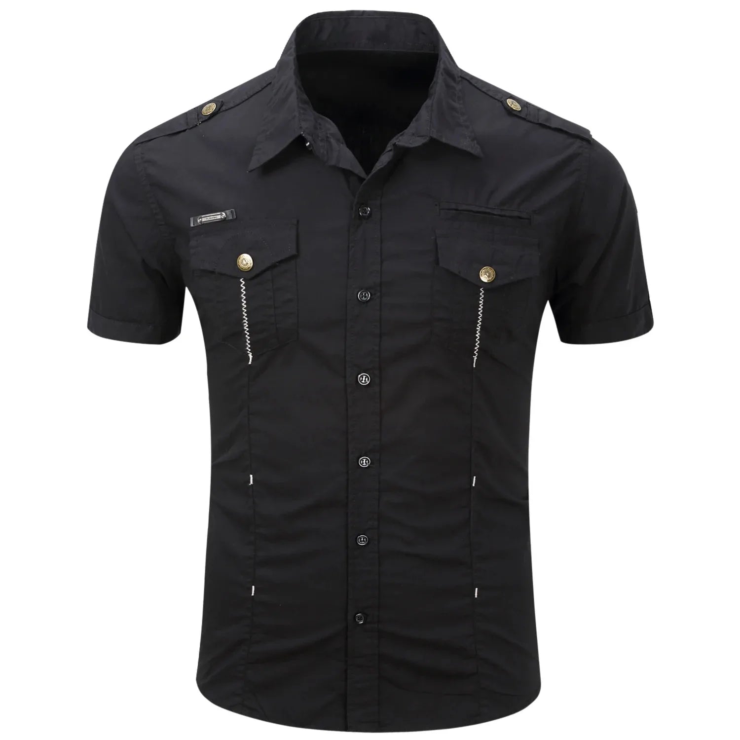 Camisa de manga curta em algodão Cargo