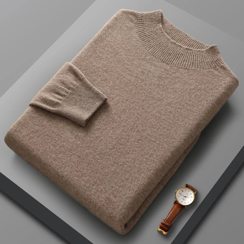 Camisola de caxemira com gola média