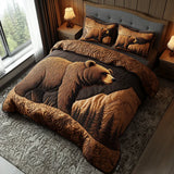 Conjunto de Roupa de Cama Acolchoada de 3 Peças Trilhos Sombrios