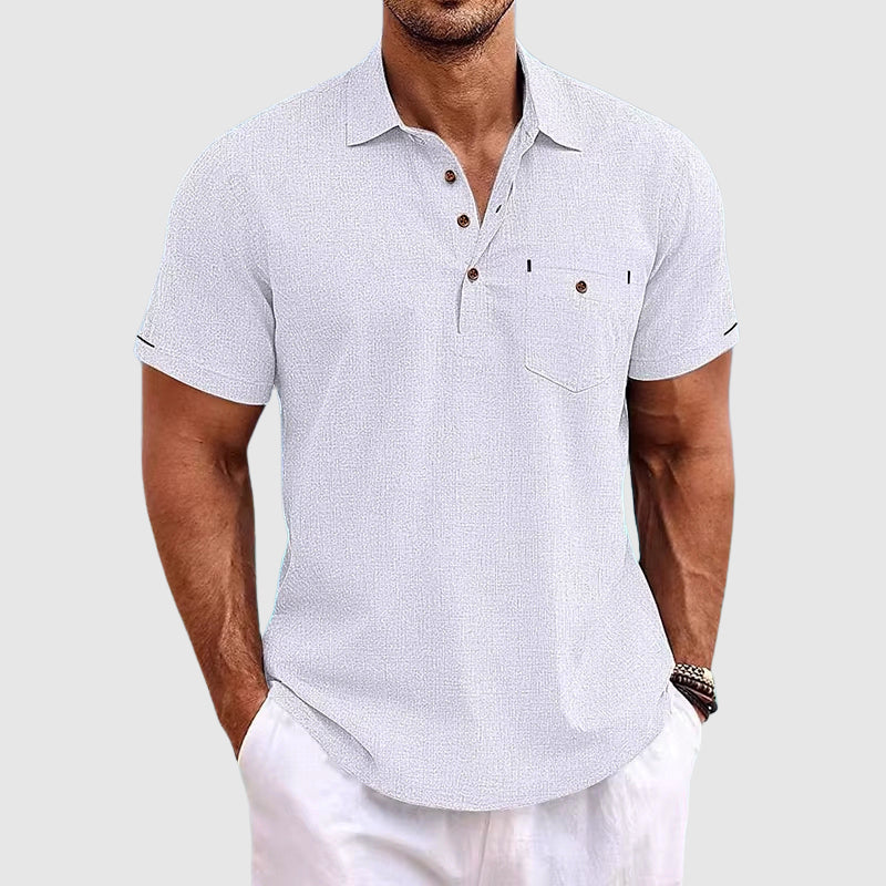 Camisa pólo de linho