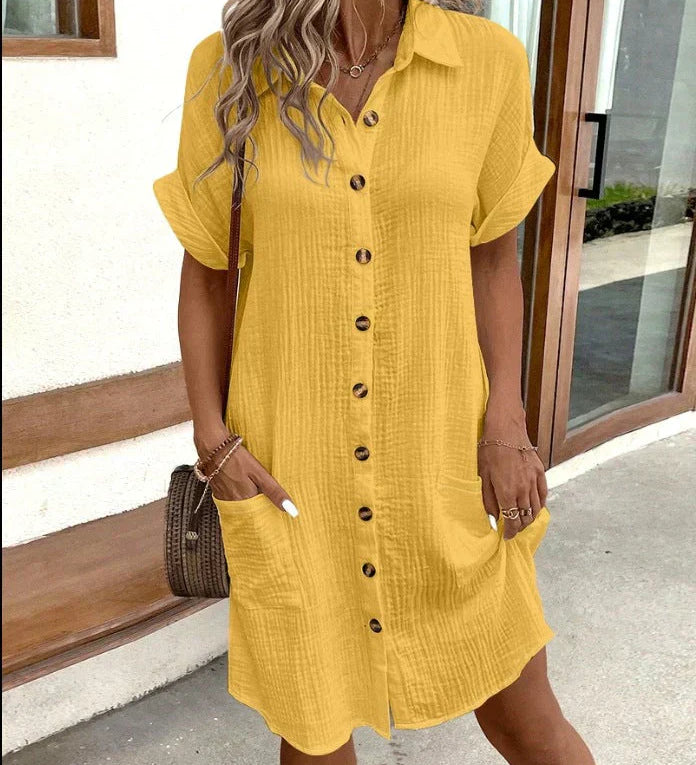 Renata™ - Vestido polo oversized em tecido