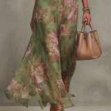 Serena ∙ Vestido Verde Floral em Chiffon