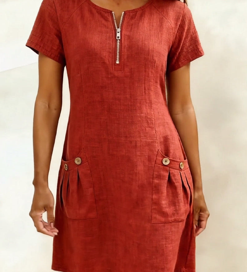 Vestido Lina™ — Elegância Natural para o Dia a Dia
