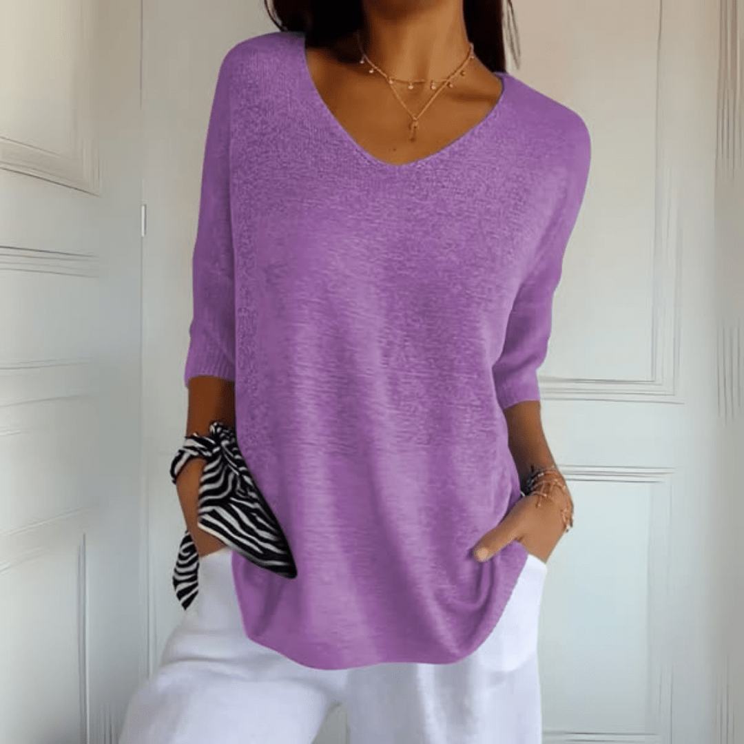 Anna | Top de malha com decote em V