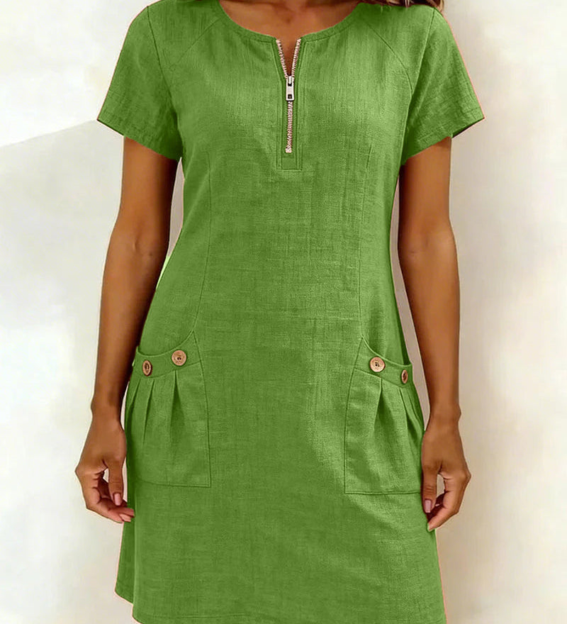 Vestido Lina™ — Elegância Natural para o Dia a Dia