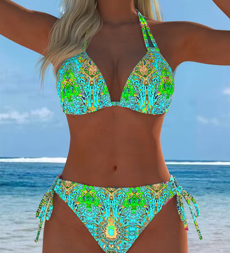 Jacinta Porto - Biquíni Estampado Com Decote Halter