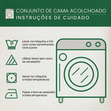 Conjunto de Roupa de Cama Acolchoada de 3 Peças Brisa da Ilha