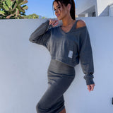 Andrea™ - Conjunto de camisola e vestido casual