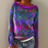 Angelina - Camisola Oversized com Estampa de Losangos