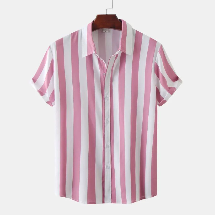 Camisa de verão às riscas respirável