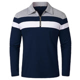 Camisola elegante com fecho de correr às riscas