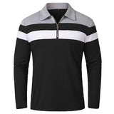 Camisola elegante com fecho de correr às riscas