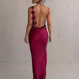 Nina™ | Vestido de festa luxuoso em seda com babados