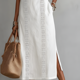 Jimena | Vestido midi de linho com gola mao