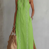 Jimena | Vestido midi de linho com gola mao