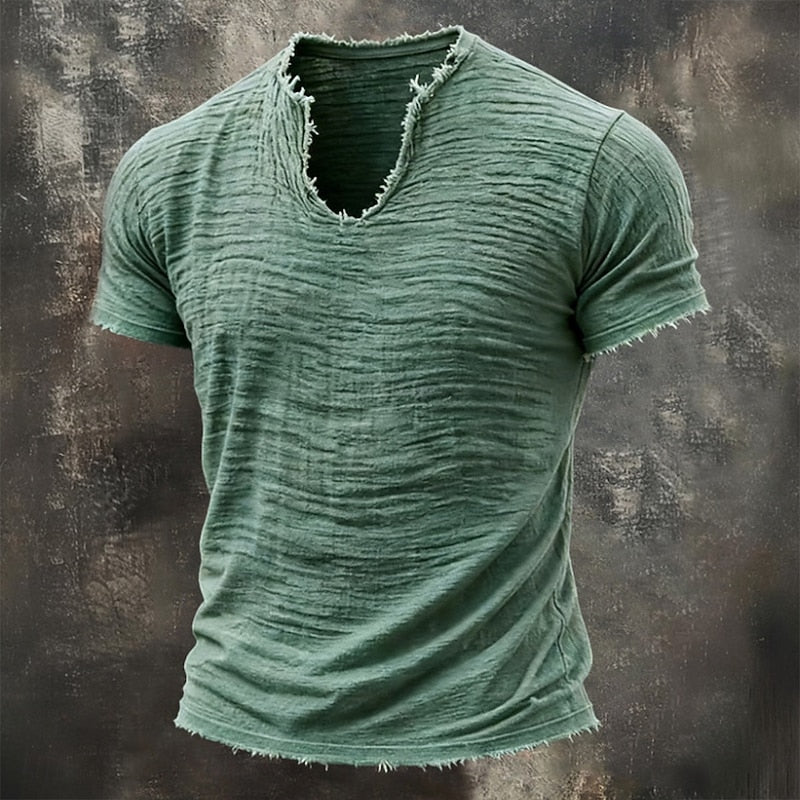Rafael | T-shirt Vintage com Decote em V