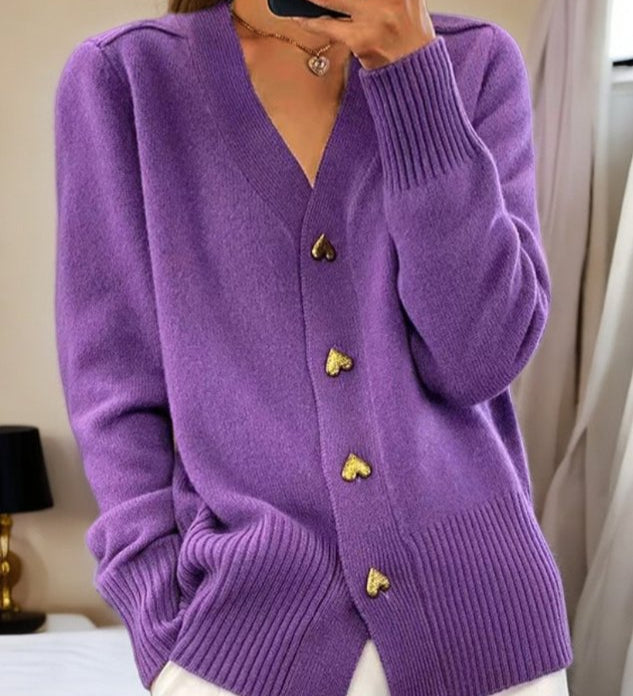 Adele - Cardigan elegante com botões de coração