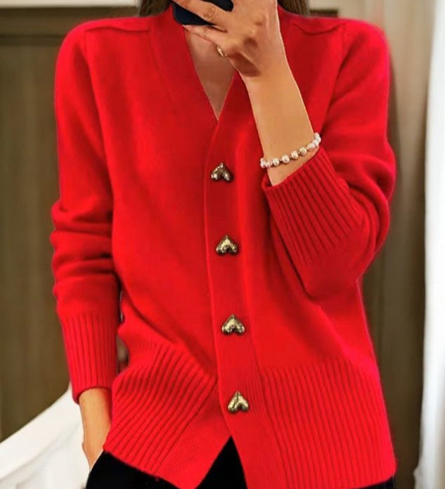 Adele - Cardigan elegante com botões de coração