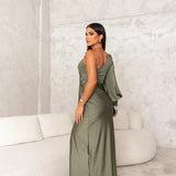 Moda Lusitana - Vestido de Cetim com Fenda