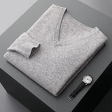 Camisola de lã com decote em V
